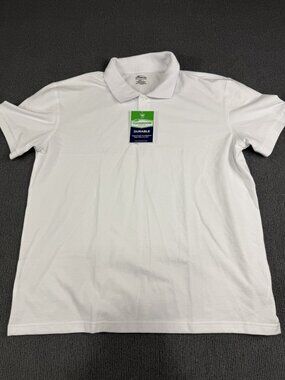 Classroom Uniforms White Polo Shirt Adult L Short Sleeve NWT